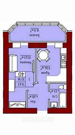 продажа 1-к квартира Киево-Святошинский, Софиевская Борщаговка, 43000 $ 