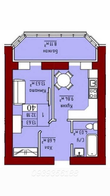 продажа 1-к квартира Киево-Святошинский, Софиевская Борщаговка, 43000 $  - зображення 5
