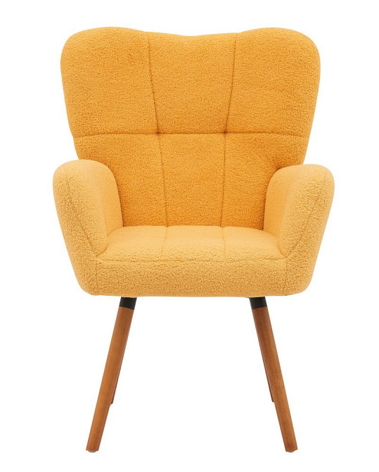 Крісло Флор тканина жовта букле тедді Дніпро - зображення 2