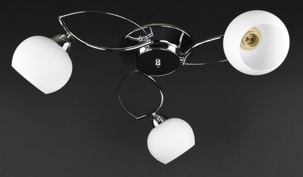 Люстра стельова на 3 лампочки 91061/3-ch Хром 18х55х55 см. Киев - изображение 1