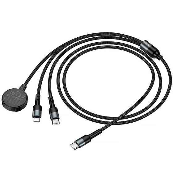 Дата кабель Hoco CW64 3in1 Type-C to iWatch/Lightning/Type-C 15W (1.2m) Херсон