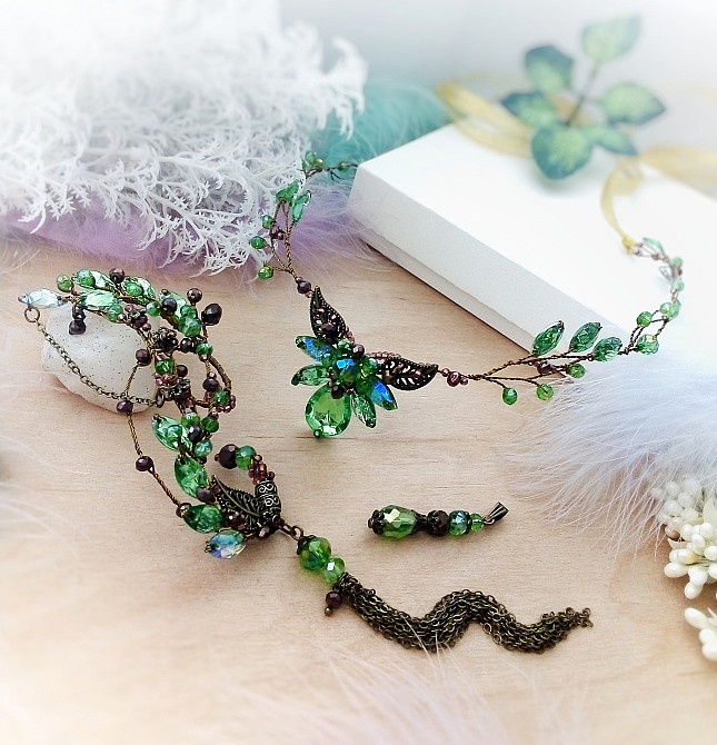 Ельфійська кафа салатовий бронза без проколів кліпс накладні вушка аніме косплей Луцк - изображение 5