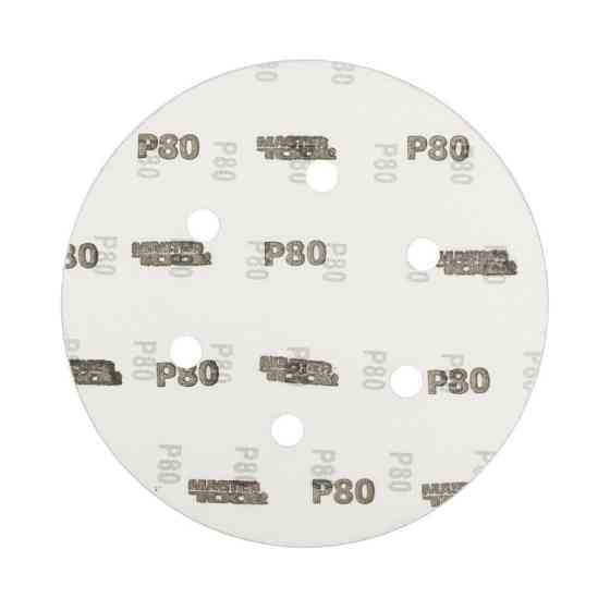 Круг шлифовальный на липучке MASTERTOOL 225 мм/6 отв P80 набор 5 шт 08-2008-H Харків