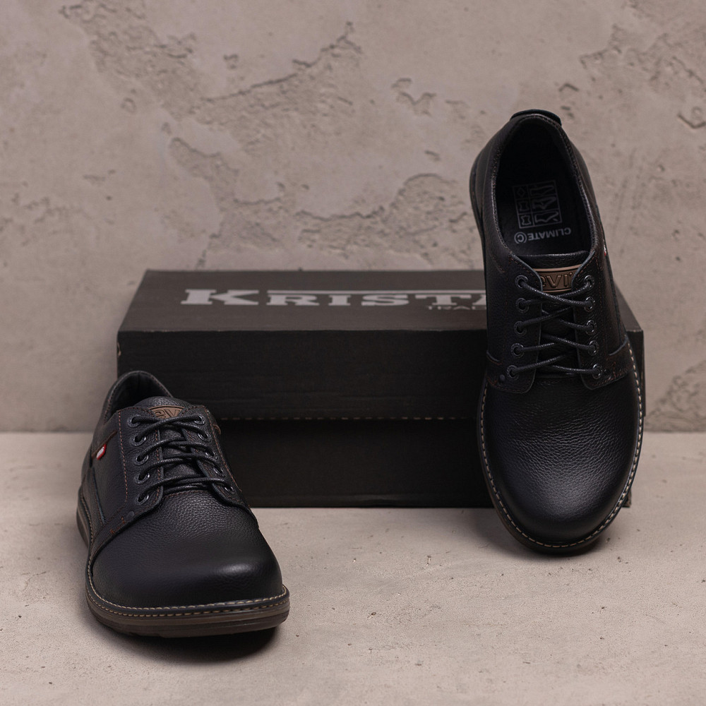 Мужские кожаные туфлі LV Black Київ - зображення 8