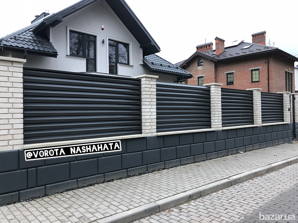 Сучасний металевий паркан - огорожа Жалюзі від виробника Берегово - изображение 7