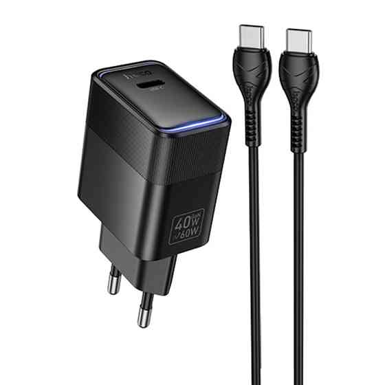 СЗУ Hoco CS113A Lounge PD40W (1USB-C) + кабель Type-C to Type-C Херсон