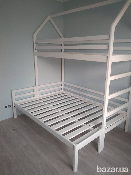 кровать двоповерхова з сосни на три спальних місця - 12000грн Київ - зображення 1