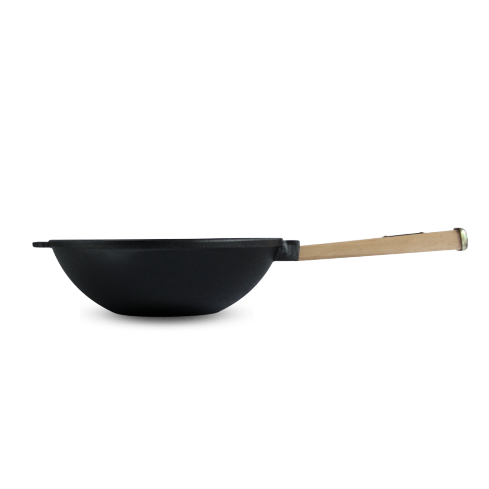 Сковорода чугунная с деревянной ручкой WOK 2,2 л Харків - зображення 3