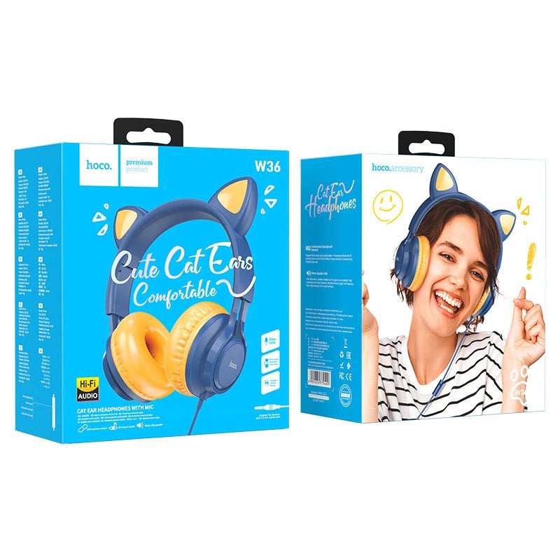 Накладные наушники Hoco W36 Cat ear (3.5mm/1.2m) Херсон - изображение 10