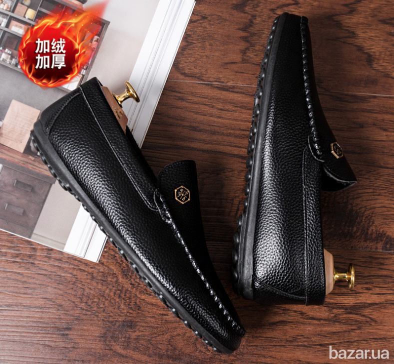 Мужские зимние мокасины с мехом ЧЕРНЫЙ МЕХ (на меху) Размер 41 42 Киев - изображение 4