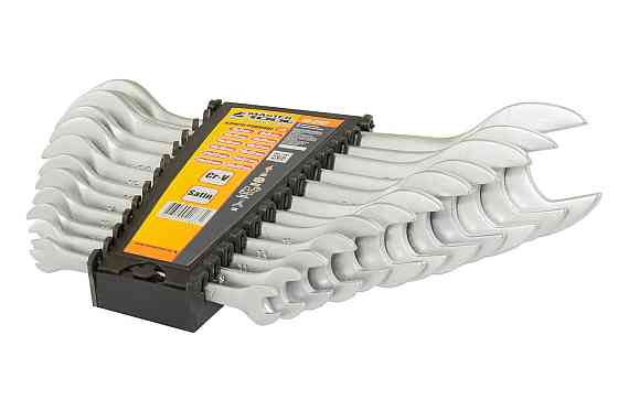 Ключи рожковые MASTERTOOL SATIN FINISH набор 12 шт (6х7 - 30х32 мм) 31CRV3 DIN3110 70-2112 Харків