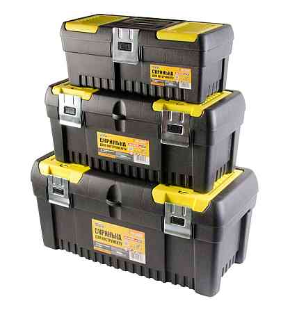Ящики для инструментов MASTERTOOL комплект 3 шт с металлическими замками органайзеры 14"/17"/20" (79 Харків