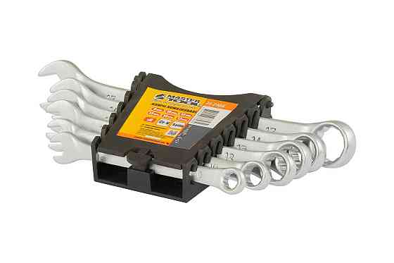 Ключи комбинированные MASTERTOOL набор 6 шт (8, 10, 12, 13, 14, 17 мм) 31CRV3 SATIN FINISH DIN3113 7 Харьков