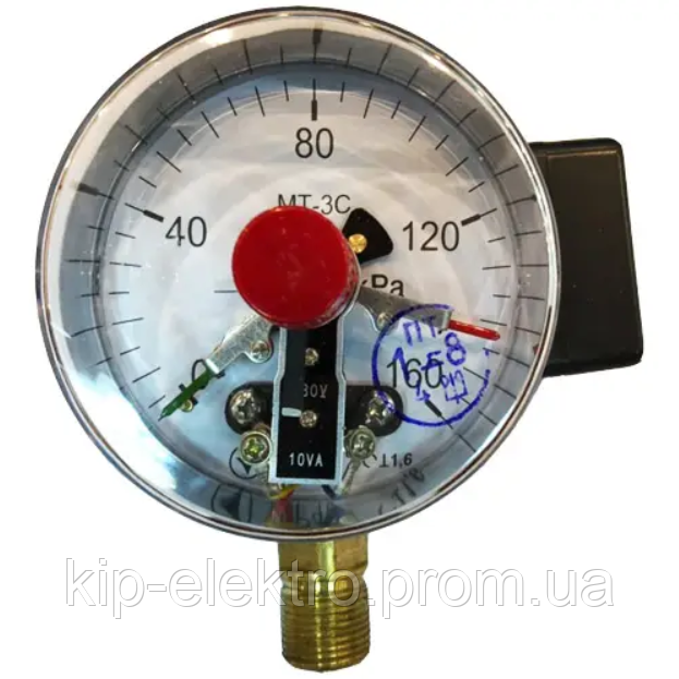 Манометр электроконтактный МТ-3С от 0 до 160 кПа (1,6 кгс/см2) - аналог ДМ2010СгУ2, ДМ2010-У2, ДМ201 Київ - зображення 6