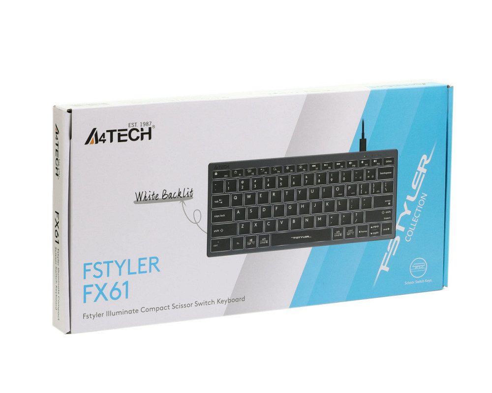 Клавиатура беспроводная A4Tech FX61USB(Grey) серая Київ - зображення 8