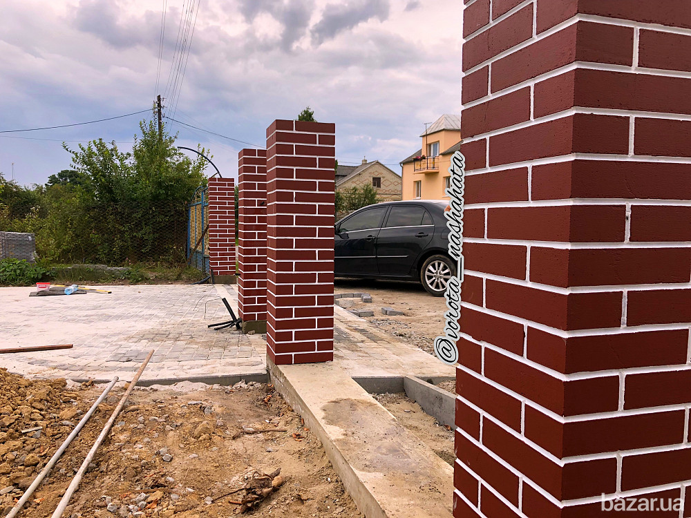 Бетонні клінкерні стовпи та підмурування на паркан, імітація цеглини.Ціна. Бровари,Київська область. Бровари - зображення 6