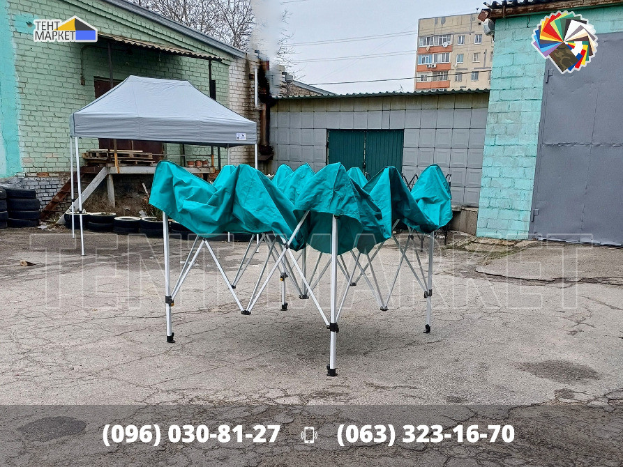 Тент купол 3х2 Бірюзовий брезент на китайский намет. Тенти шатри намет Виготовлення пошитття Продаж Запорожье - изображение 8