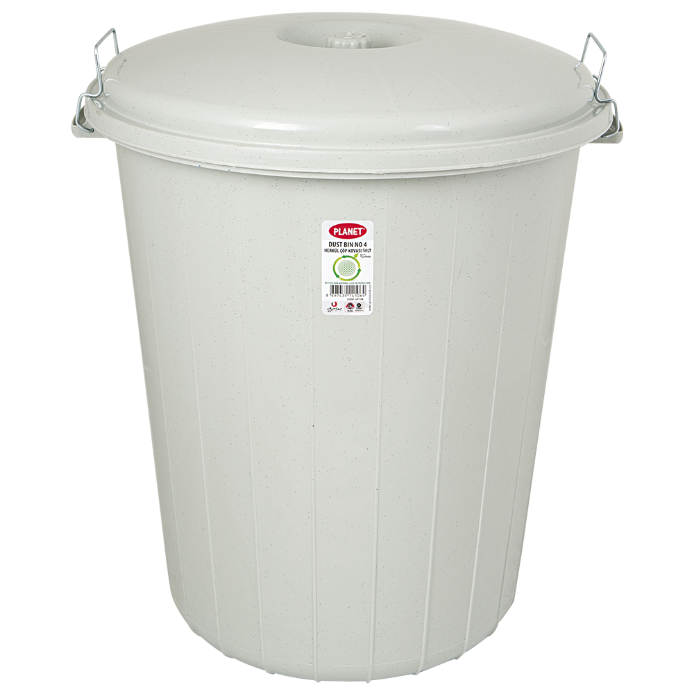 Бак для мусора 50 л с защелками серый Planet Київ - зображення 1