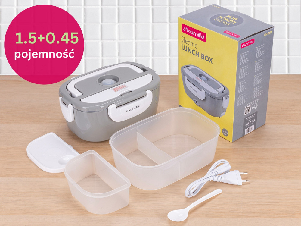 Ланч-бокс электрический с подогревом Кamille от 220В 1л серый Одесса - изображение 7