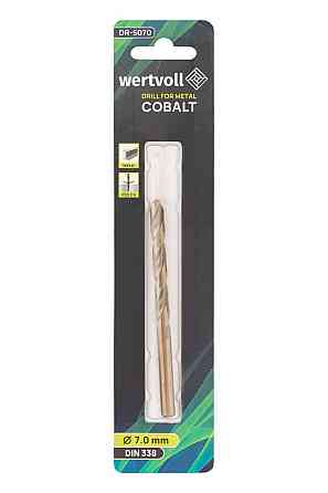 Сверло для металла WERTVOLL HSS 7.0х109 мм COBALT DIN 338 DR-5070 Харків