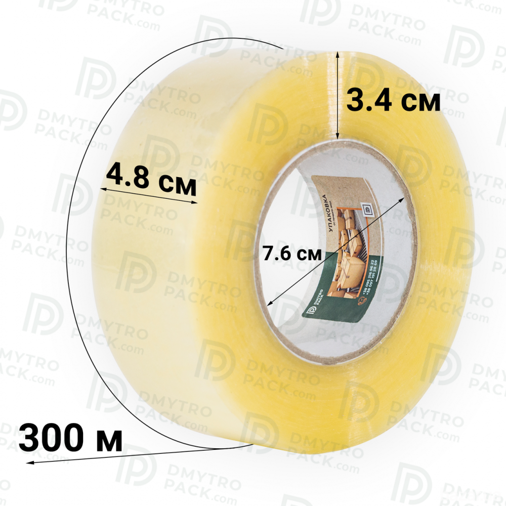 Скотч 36 шт 300 м 48 мм прозрачный (клейкая лента) упаковочный односторонний Херсон - зображення 8