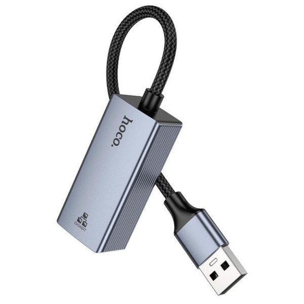 Адаптер Hoco UA37 USB-A to RJ45 Metal Gray (Код товару:42131) Харьков - изображение 4
