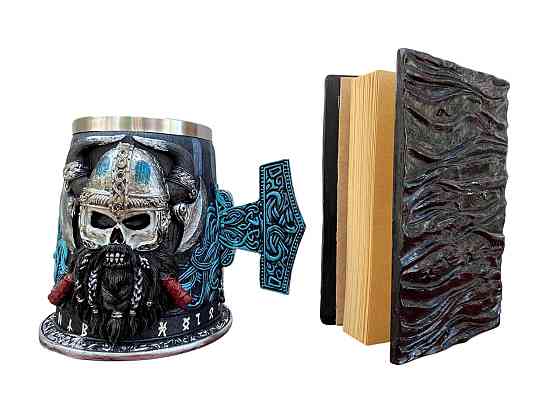 Подарочный набор Кружка 3D Молот Тора Бородатый Викинг и Блокнот 3D «Книга, что смотрит в ответ» Київ