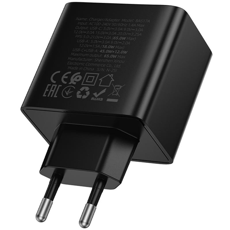 СЗУ Borofone BAS17A Erudite PD65W+QC3.0 (1USB-A/1C) Херсон - зображення 5