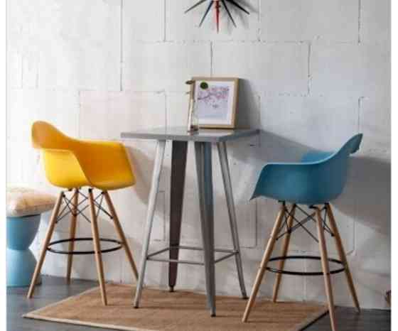 Стілець Тауер Вуд Eames барний високий блакитний Дніпро