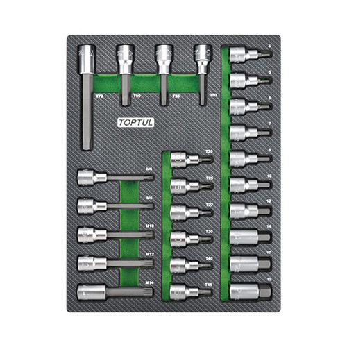 Набор бит впресованных в головку 1/2" 25ед. (в ложементе) TOPTUL GEB2501 Харків - зображення 1