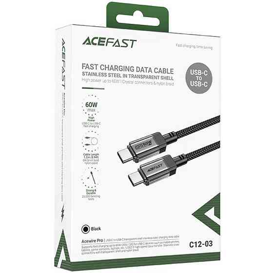 Дата кабель Acefast C12-03 Type-C to Type-C 60W (1.2m) Херсон