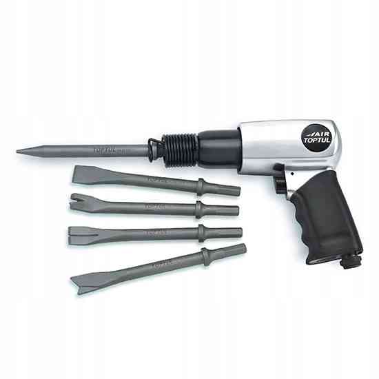 Ударный пневматический молоток с комплектом зубил 7ед. TOPTUL GDAI0705 Харків