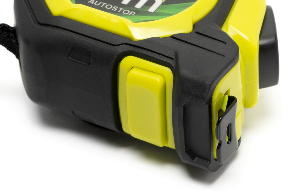 Рулетка WERTVOLL 8 м х 25 мм две кнопки AUTOSTOP покрытие TPR нейлоновое покрытие противоскользящий  Харків - зображення 4
