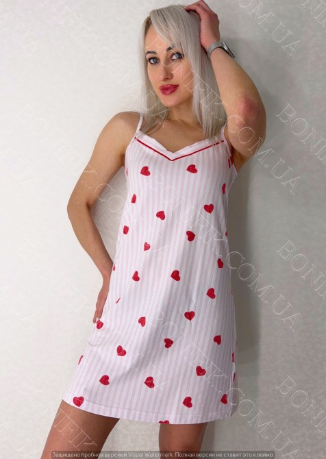Женская ночная сорочка на тонкой бретели "Loveu" (арт. LDK 112/67/02) Кривий Ріг - зображення 1