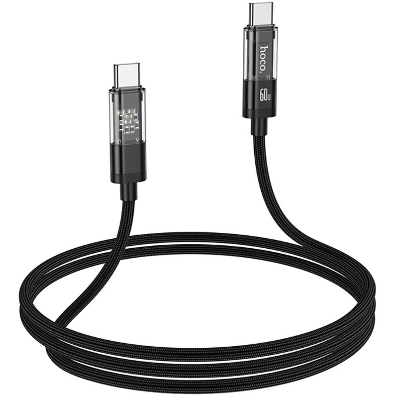 Дата кабель Hoco U116 Transparent Discovery Edition 60W Type-C to Type-C (1.2m) Херсон - зображення 4