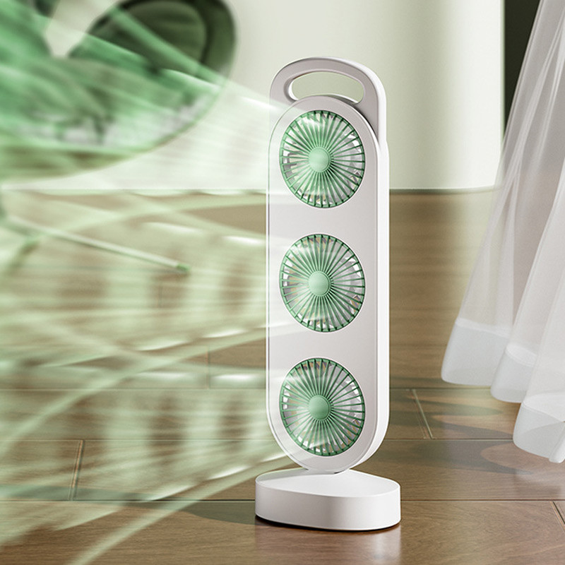 Настольный вентилятор Three Head Fan 1200 mAh Херсон - зображення 3