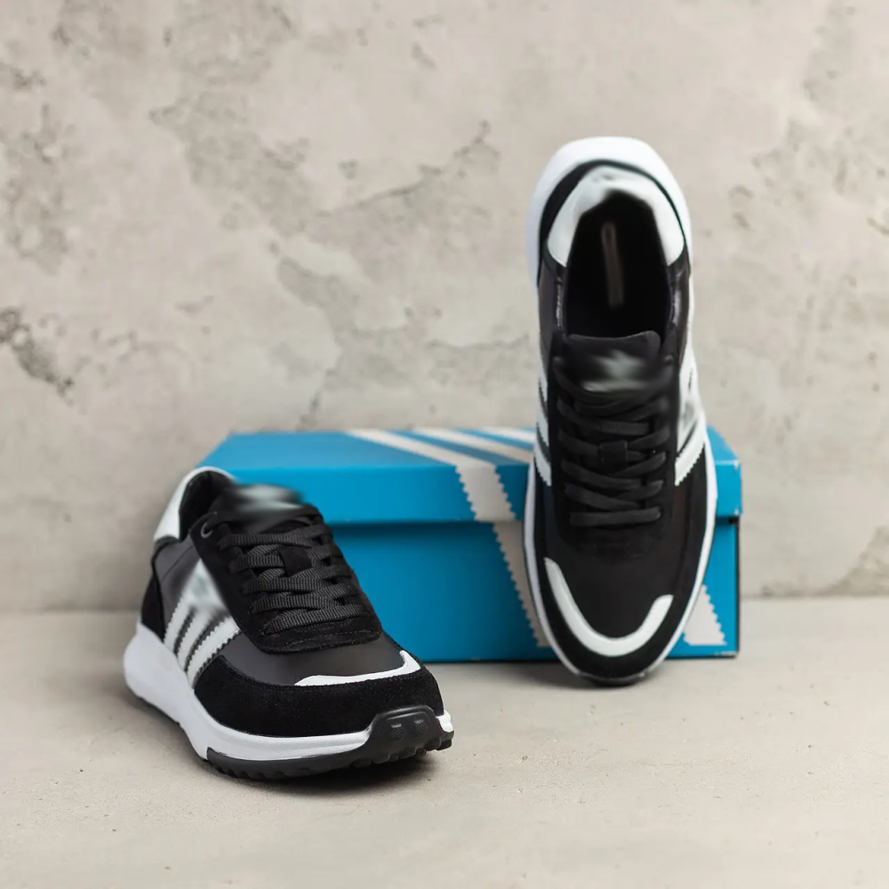 Мужские кожаные кроссовки Retropy Black Київ - зображення 7