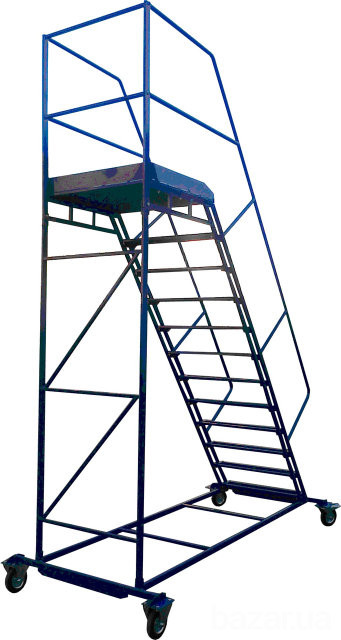 Драбина складська пересувна з платформою, 1м Кропивницький - зображення 1