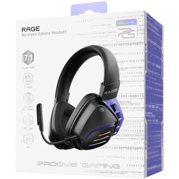 Bluetooth-гарнітура Proove Gaming Rage (APP) Black/Purple (WHRG00020001) Харків - зображення 8