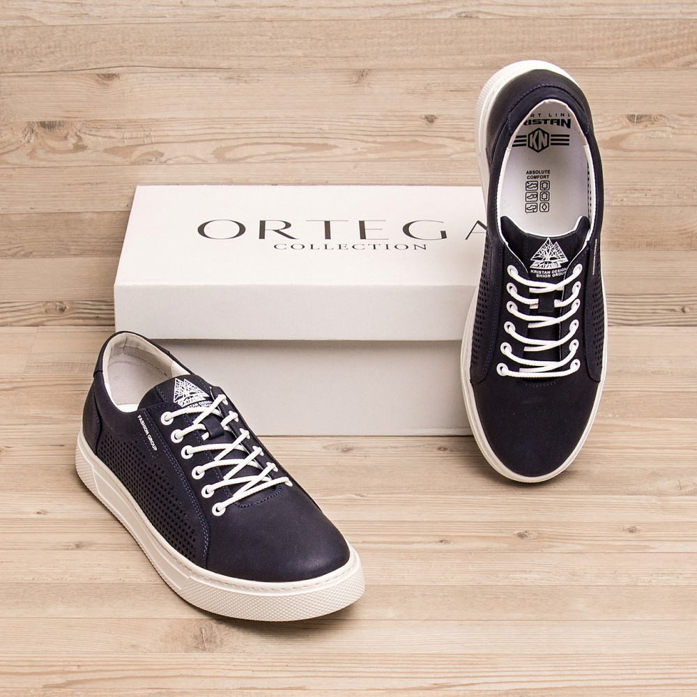 Мужские летние кожаные кеды Kristan перфорация Київ - зображення 7