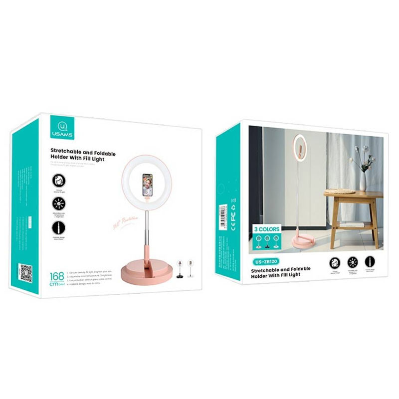 Уценка Кольцевая LED-лампа для селфи Usams US-ZB120 Херсон - зображення 4