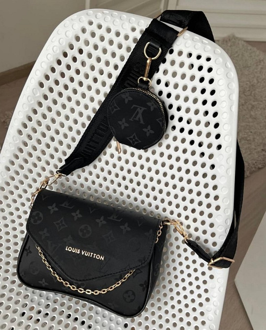 сумка крос боді Louis Vuitton 2 в 1 жіноча модні брендові сумки з широким ременем Турція SDO6 Луцьк - зображення 2