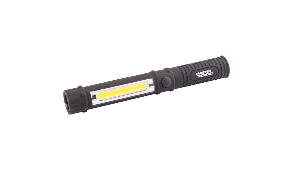 Фонарик магнитный MASTERTOOL 168х24 мм LED+COB LED 3xAAA ABS 94-0806 Харків - зображення 1
