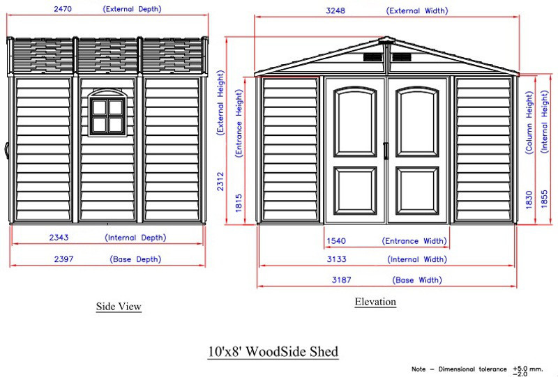 Сарай пластиковый Woodside 325x247x231 см слоновая кость, коричневая крыша Киев - изображение 9