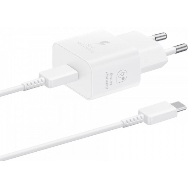 Мережевий зарядний пристрій Samsung 25W Travel Adapter + cable Type-C White (EP-T2510XWEGEU) (Код то Харьков - изображение 1
