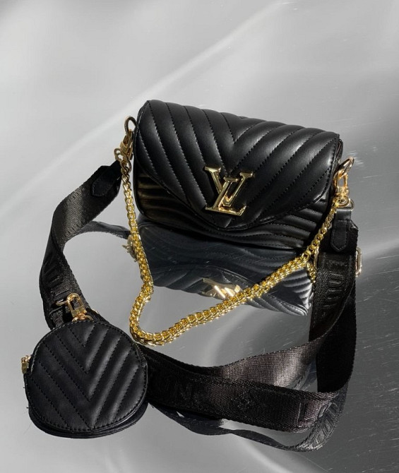 Модна сумка через плече жіноча з широким ременем стьобана Louis Vuitton Wave Multi Pochette KS45 Київ - зображення 2