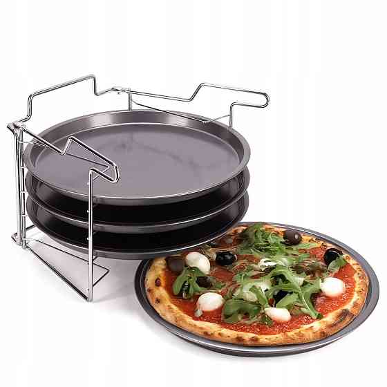 Набор форм для запекания пиццы Kamille из углеродистой стали круглые 4шт 30см КМ6045 Одеса