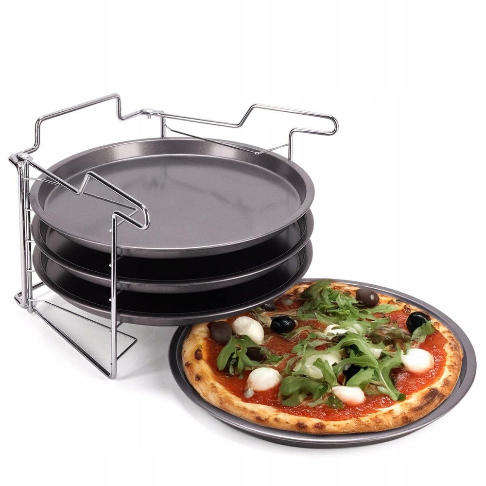 Набор форм для запекания пиццы Kamille из углеродистой стали круглые 4шт 30см КМ6045 Одесса - изображение 2