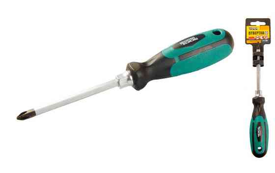 Отвёртка крестовая магнитная MASTERTOOL HEXAGON РН2х100 мм ручка с TPR покрытием 45-8210 Харьков