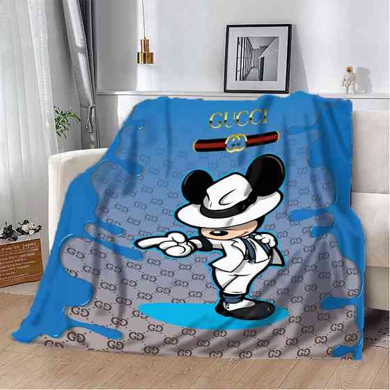 Плед 3D Магічний Мікі Маус в cвіті Gucci 20222350_B 10647 135х160 см Київ